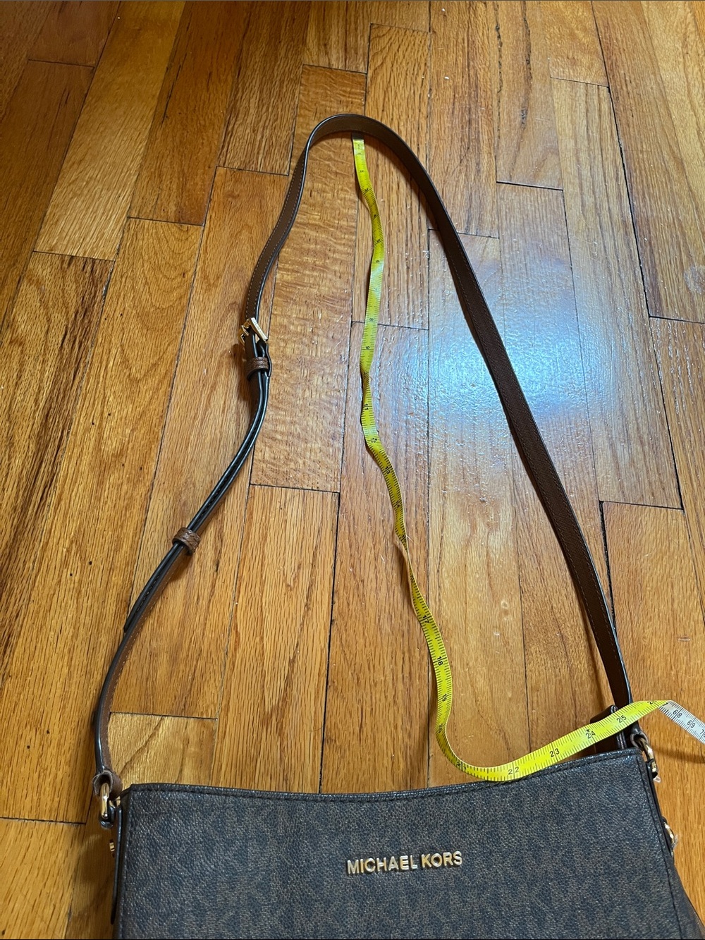 Michael Kors Brown and Dark Brown Logo Crossbody Bag - Picture 12 of 12